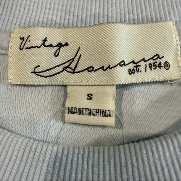 Vintage Havana Muscle Tee Top Oversized Blue With Rhinestone Butterfly Design - Picture 10 of 12